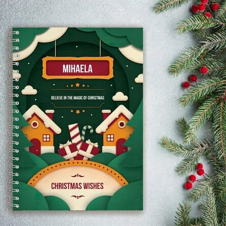 Personalised notebook with text - The magic of Christmas