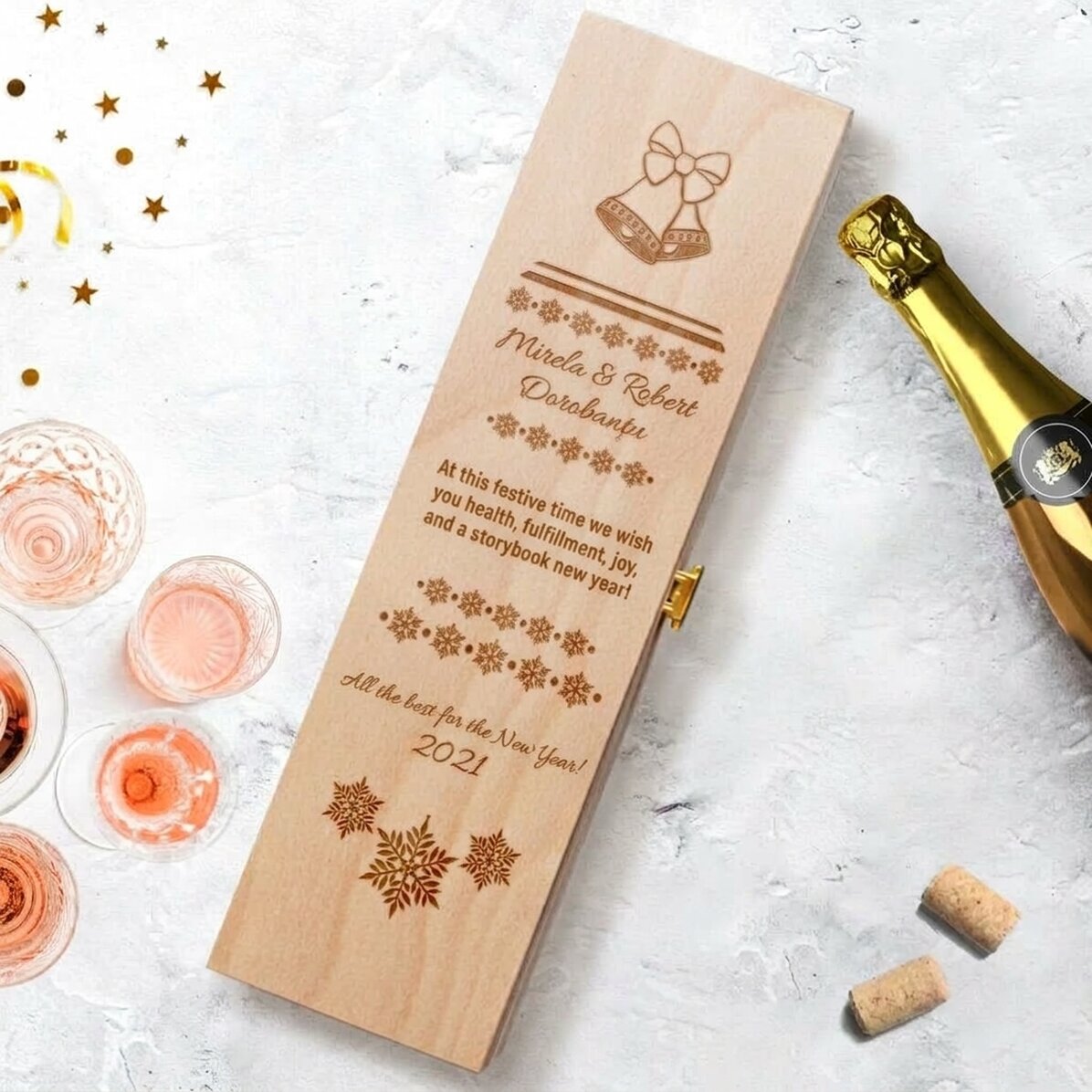 Personalised sparkling wine box - New Year