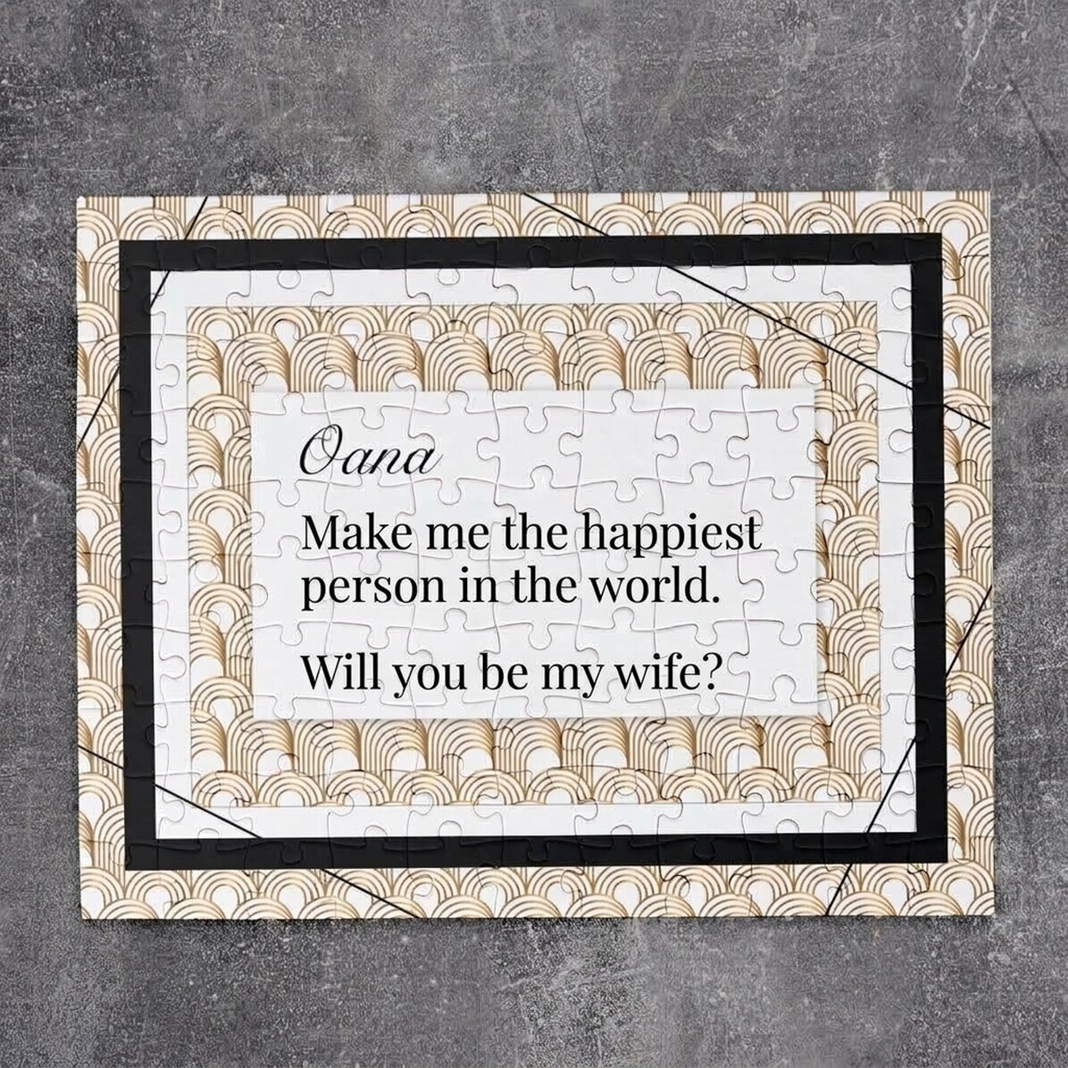Personalised puzzle with text 24x19 cm - Hidden message