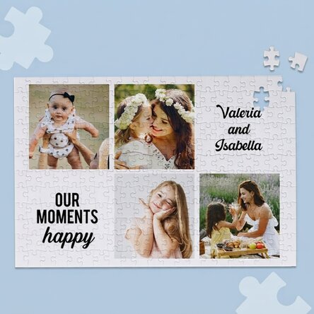 Personalised puzzle with 4 photos and text 40x28.5 cm - Moments