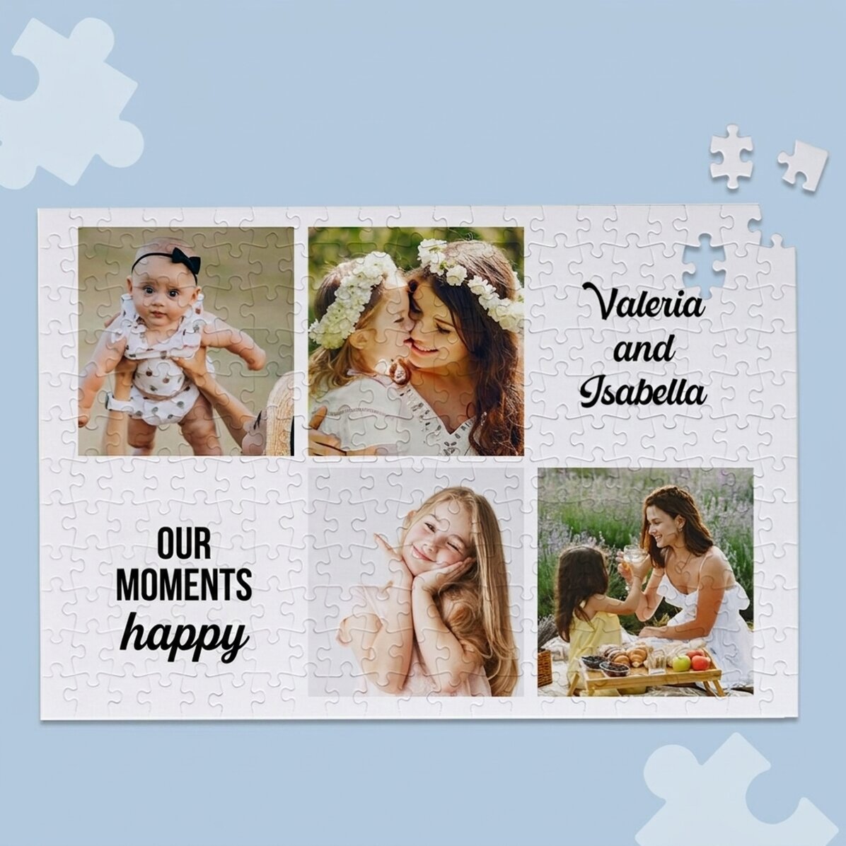 Personalised puzzle with 4 photos and text 40x28.5 cm - Moments