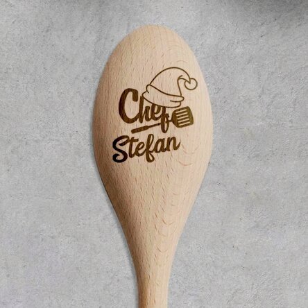 Personalised wooden spoon - Christmas chef