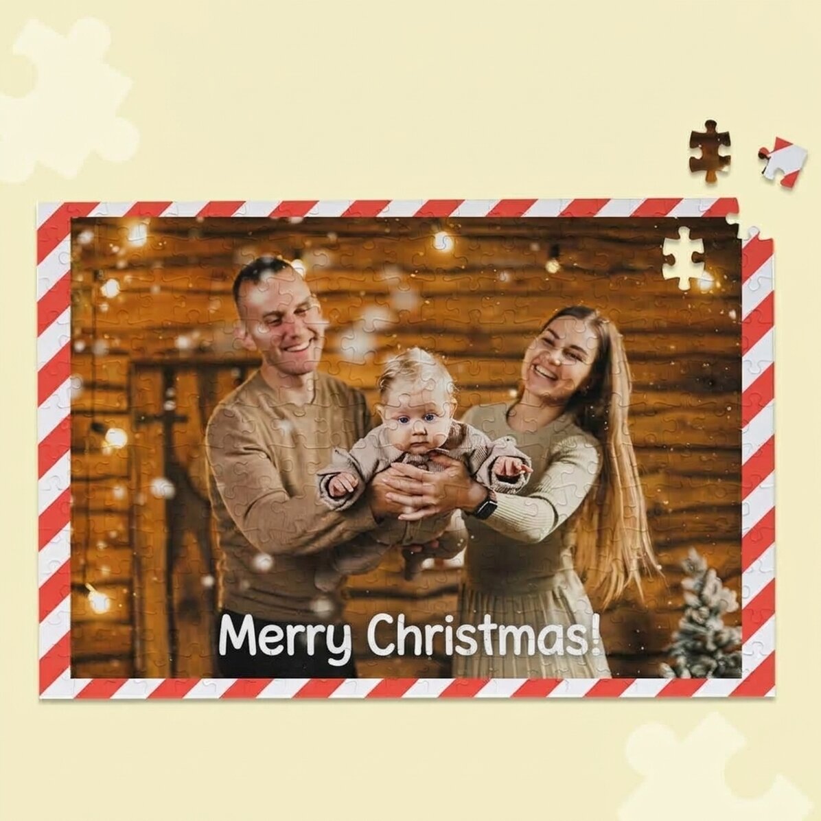 Personalised puzzle with a 40x28.5 cm photo - Merry Christmas