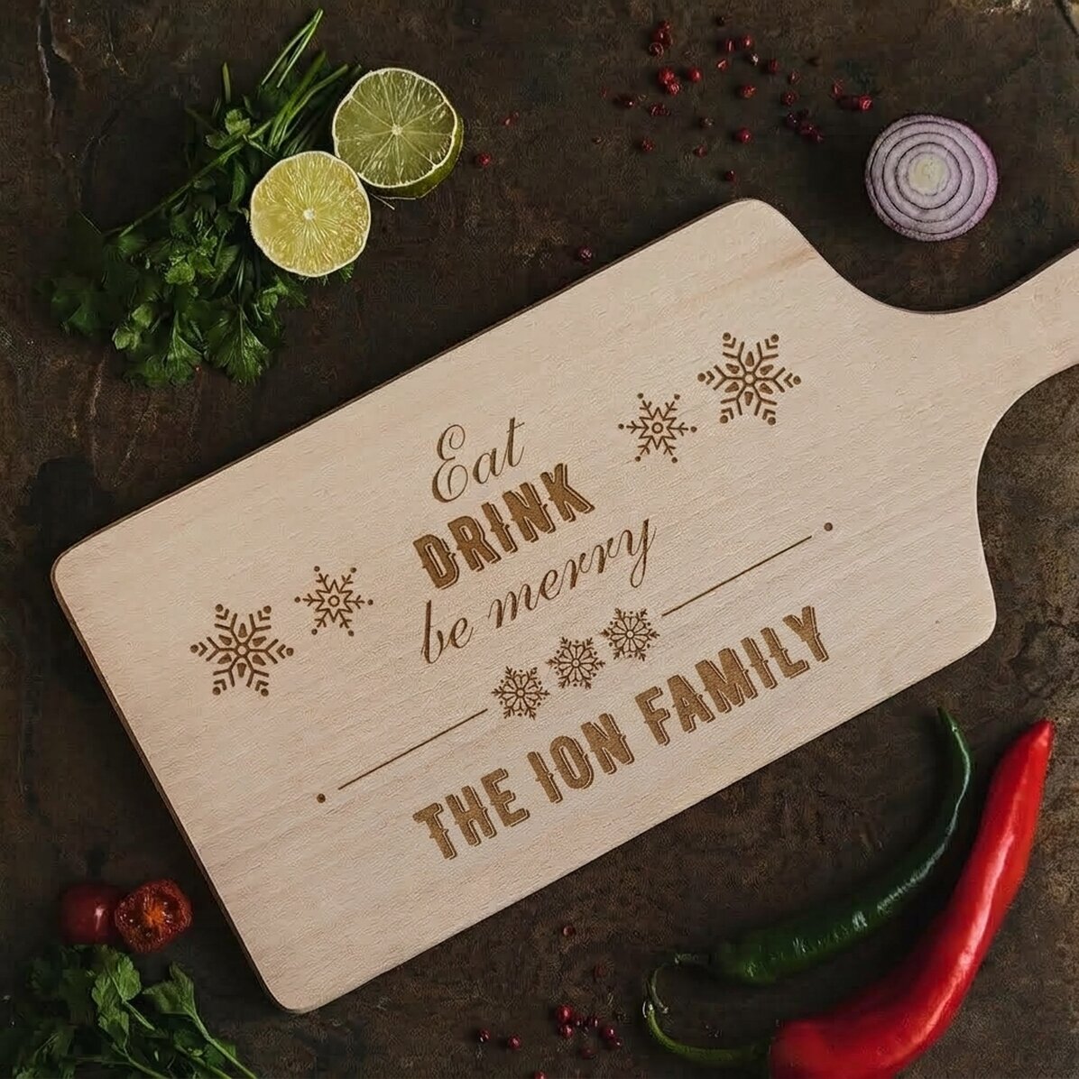 Personalised chopper - Eat, drink, be merry