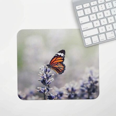 Personalised mouse pad with butterfly