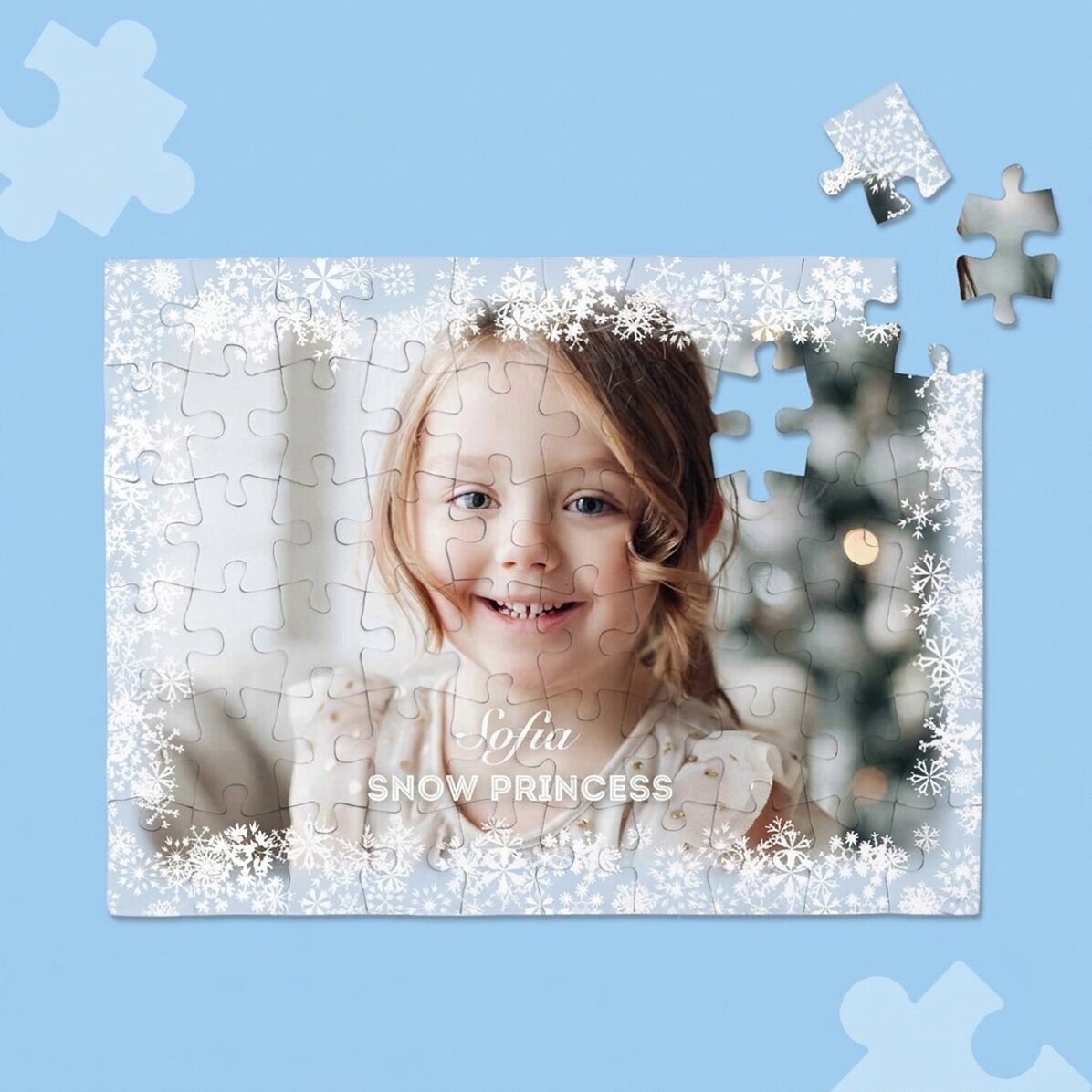 Personalised puzzle with a photo and text 20x15 cm - Winter