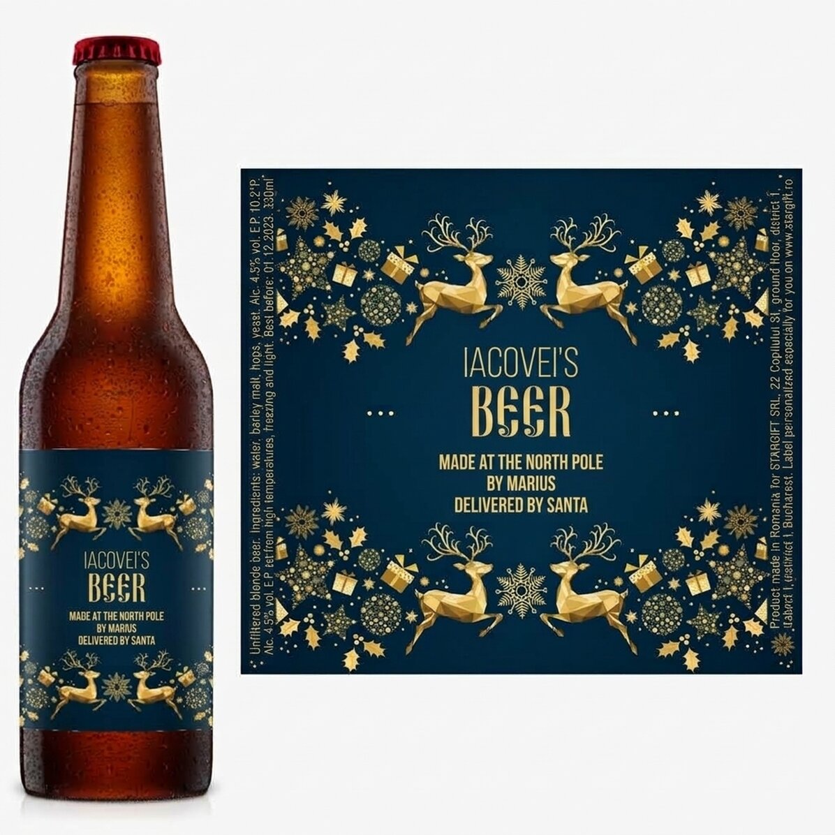 Personalised beer with text - Winter magic
