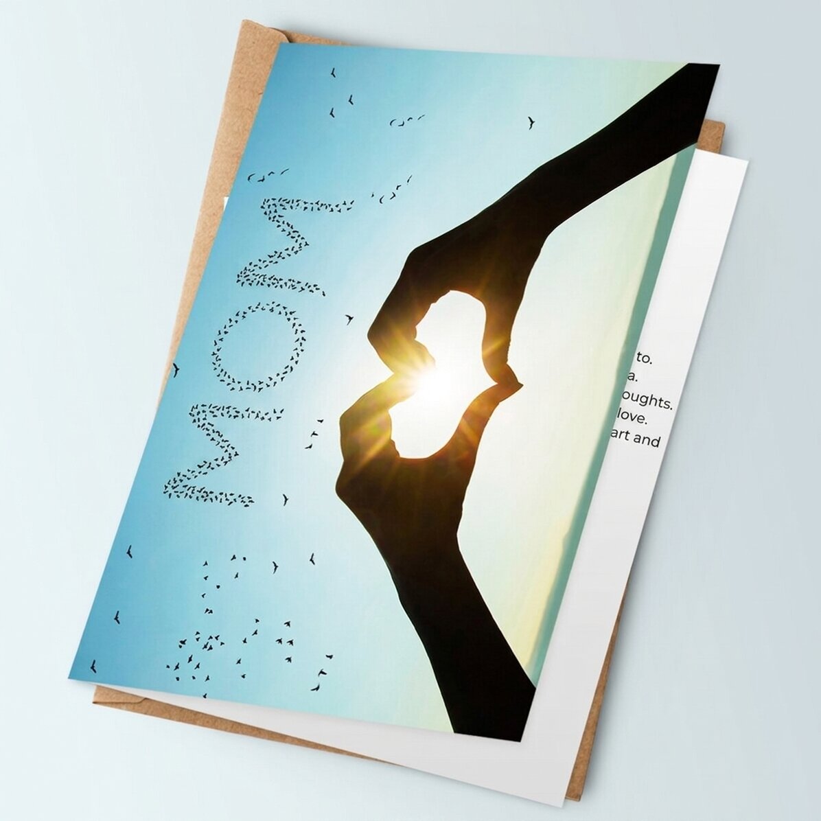Personalised heart in the sky greeting card