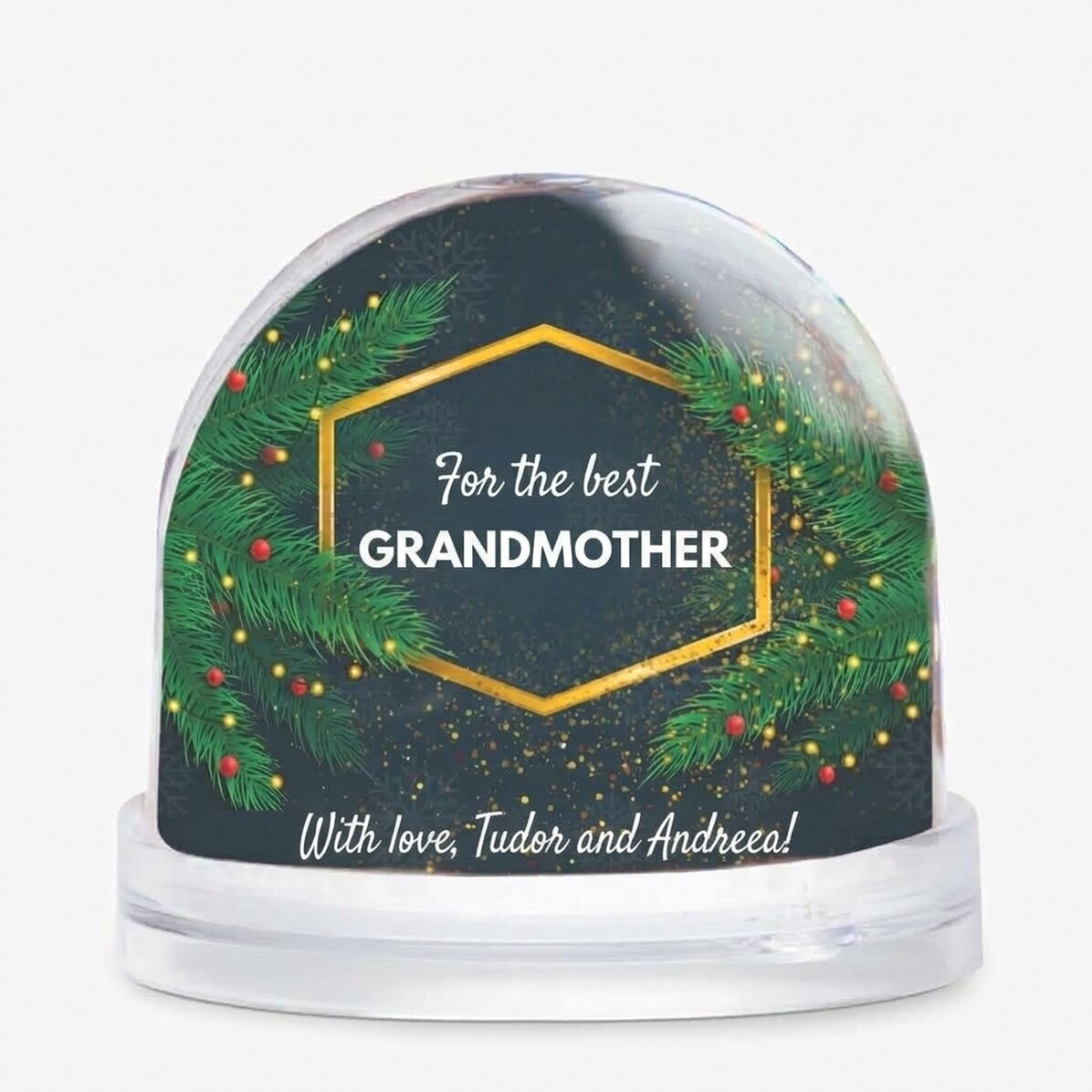 Personalised desk globe with photo and text - The Magic of Christmas
