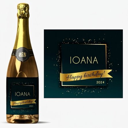 Personalised sparkling wine with name - Gold