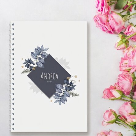 Personalised notebook with text - Flowers