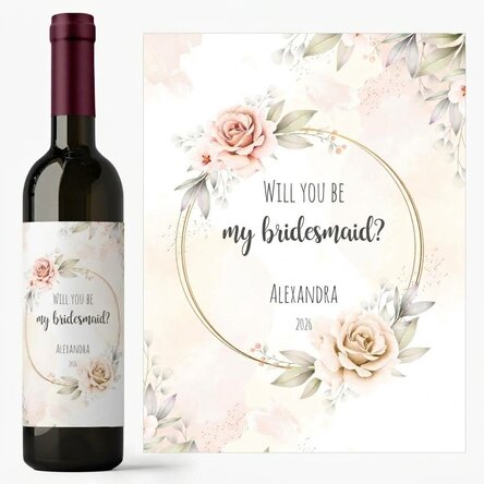 Personalised wine with text - Will you be my bridesmaid?