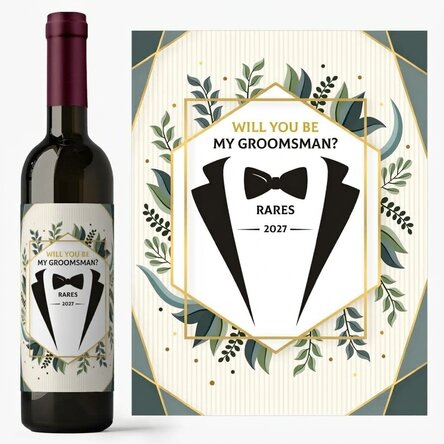 Personalised wine with text - Will you be my best man?