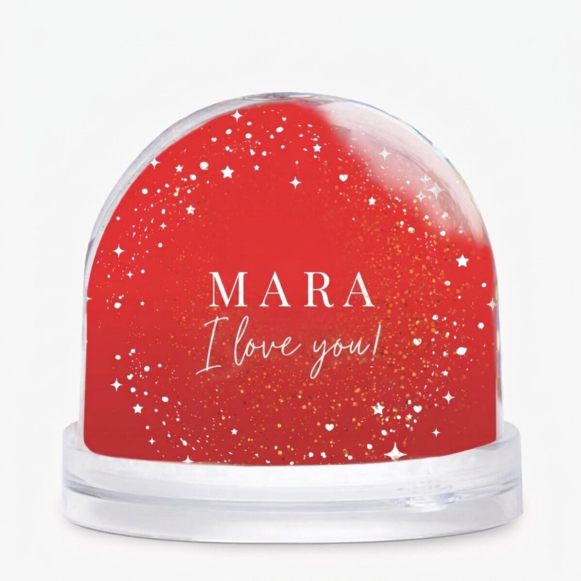 Personalised desk globe with photo and text - I love you!