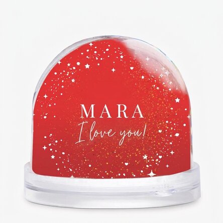 Personalised desk globe with photo and text - I love you!
