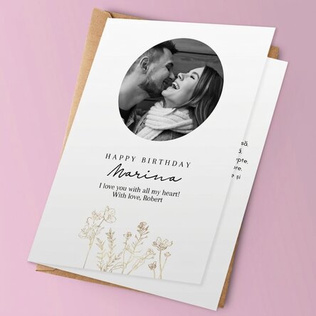 Personalised greeting card with photo and text - Elegance
