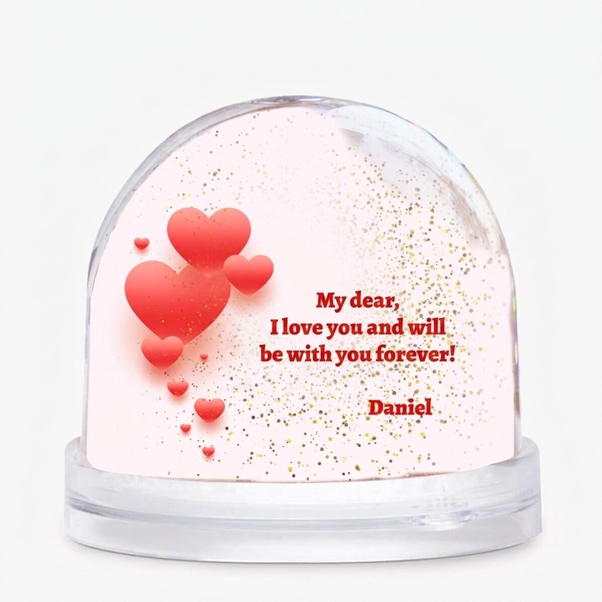 Personalised desk globe with photo and text - Declaration of love