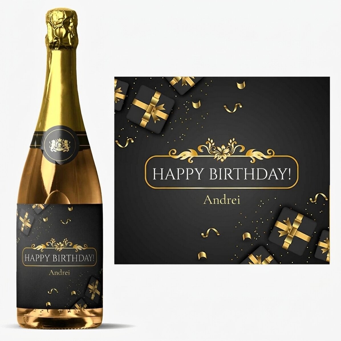 Personalised sparkling wine with message - Happy Birthday
