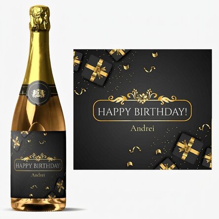 Personalised sparkling wine with message - Happy Birthday