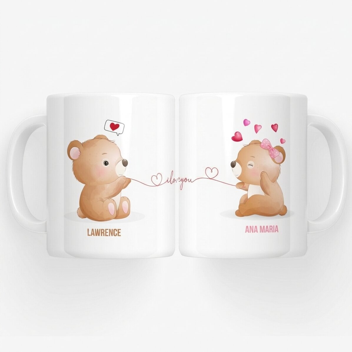 Personalised mug with text - Bears in love