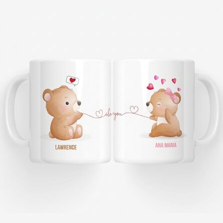 Personalised mug with text - Bears in love