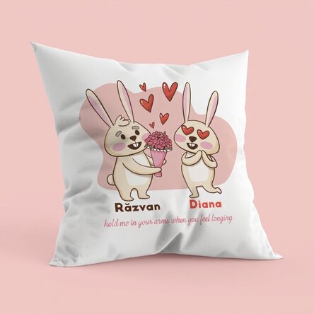 Personalised cushion with text - Hold me in your arms