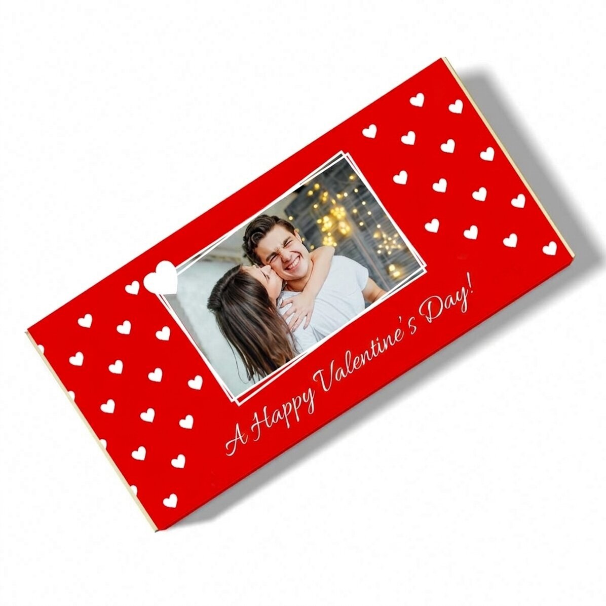 Personalised chocolate with text and photo - Happy Valentine