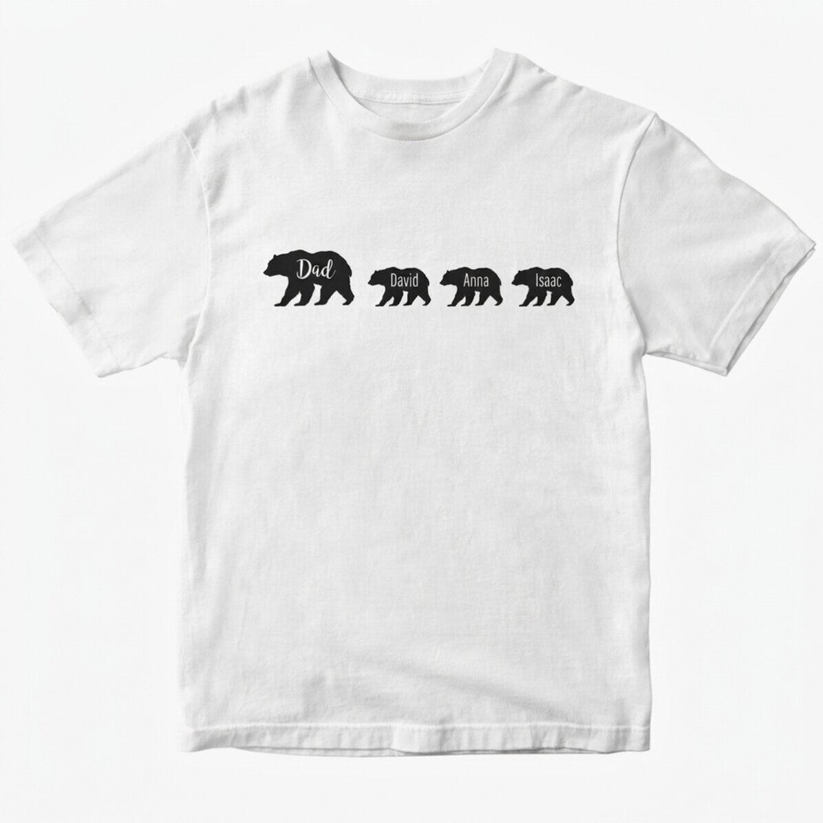Personalised T-shirt with text - Bear and 3 cubs