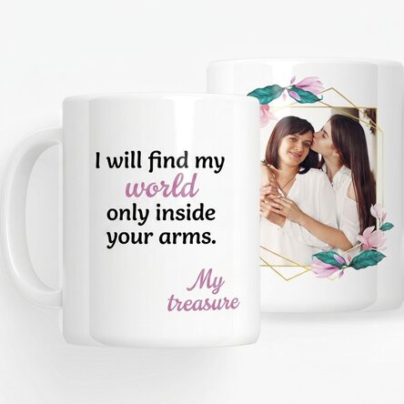 Personalised mug with a photo and text - Thank you, Mum!