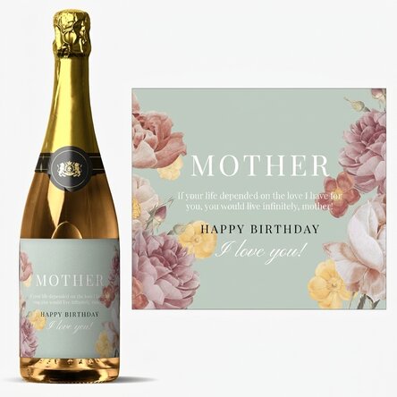 Personalised sparkling wine with text - Dear Mum