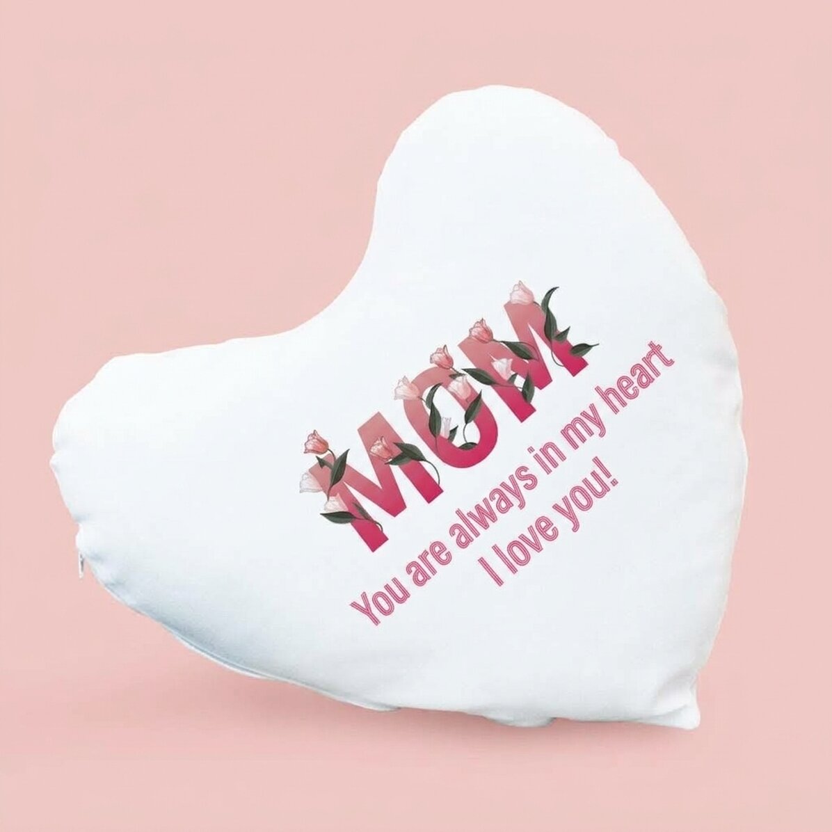 Personalised heart-shaped cushion - Dear Mum