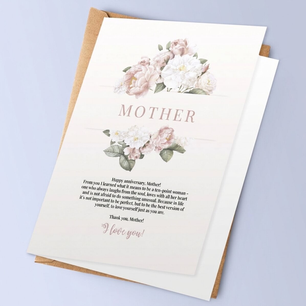 Personalised card with text - Thank you, Mum!