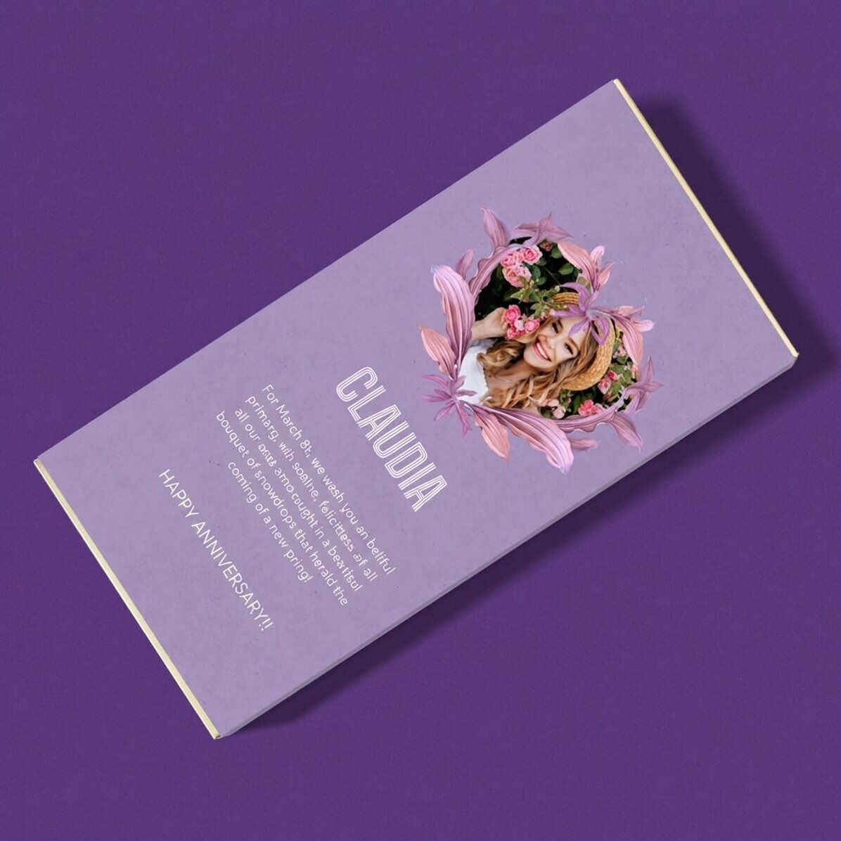 Personalised chocolate with text and photo - Beautiful Spring