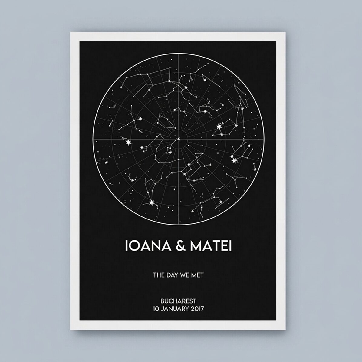 Personalised painting with text - Star map