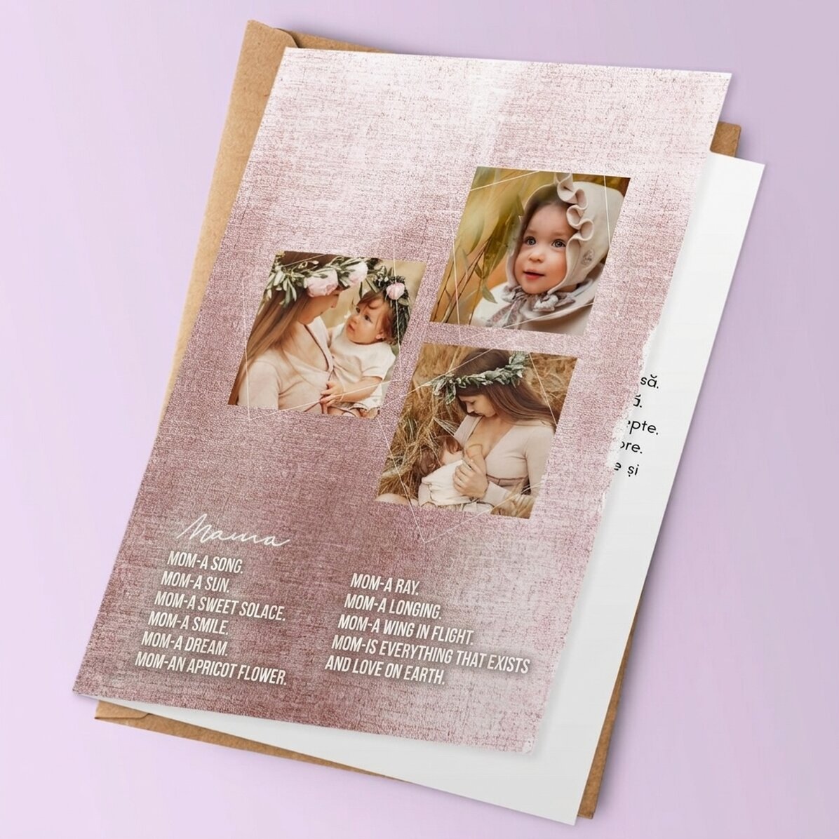 Personalised card with 3 photos and text - Tender Being