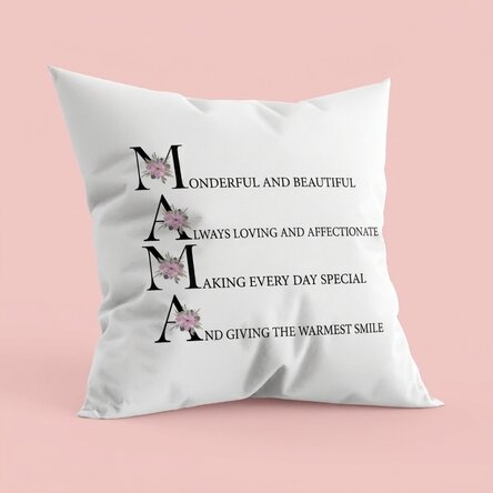 Personalised cushion with text - How is my mum?