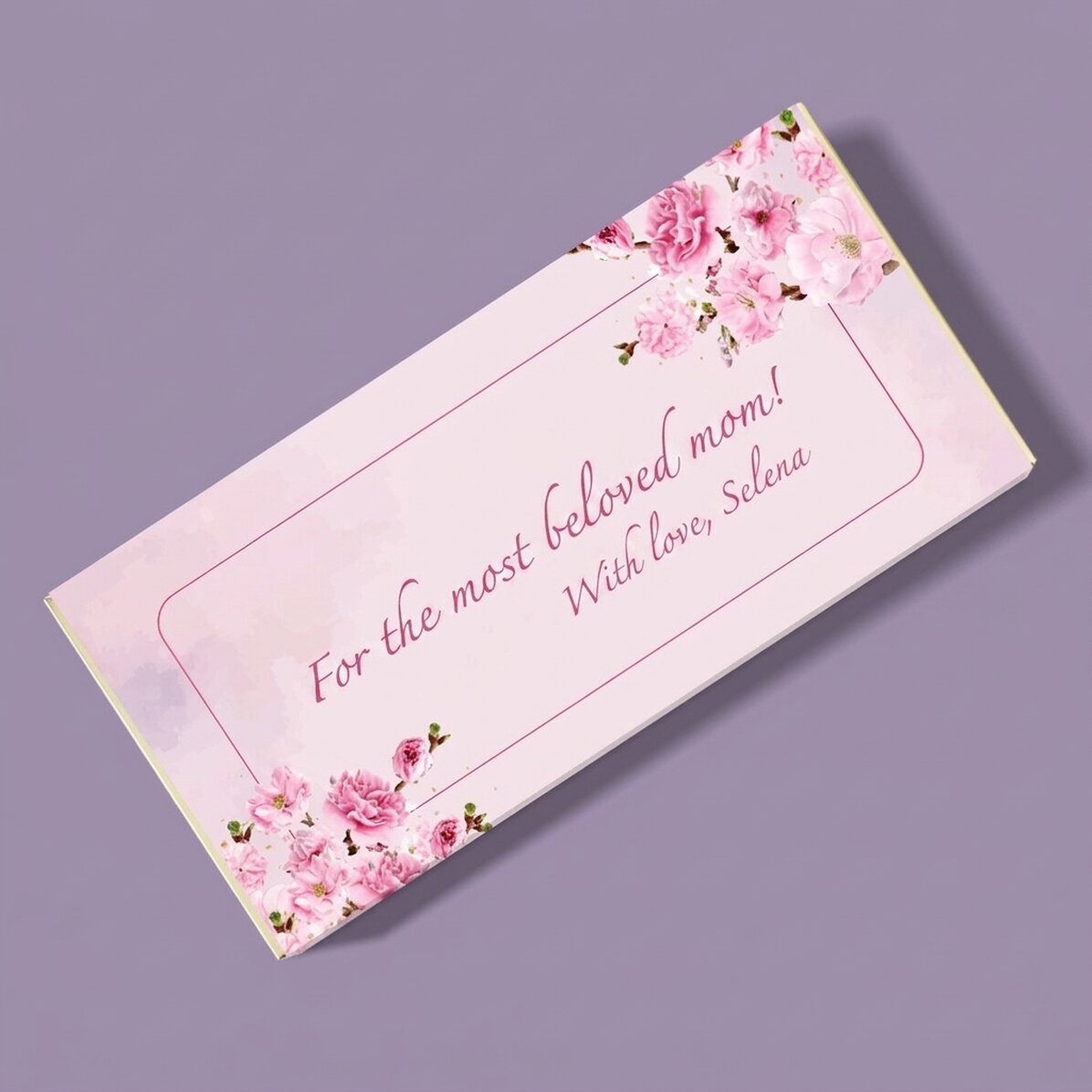 Personalised chocolate with text - Cherry Blossom