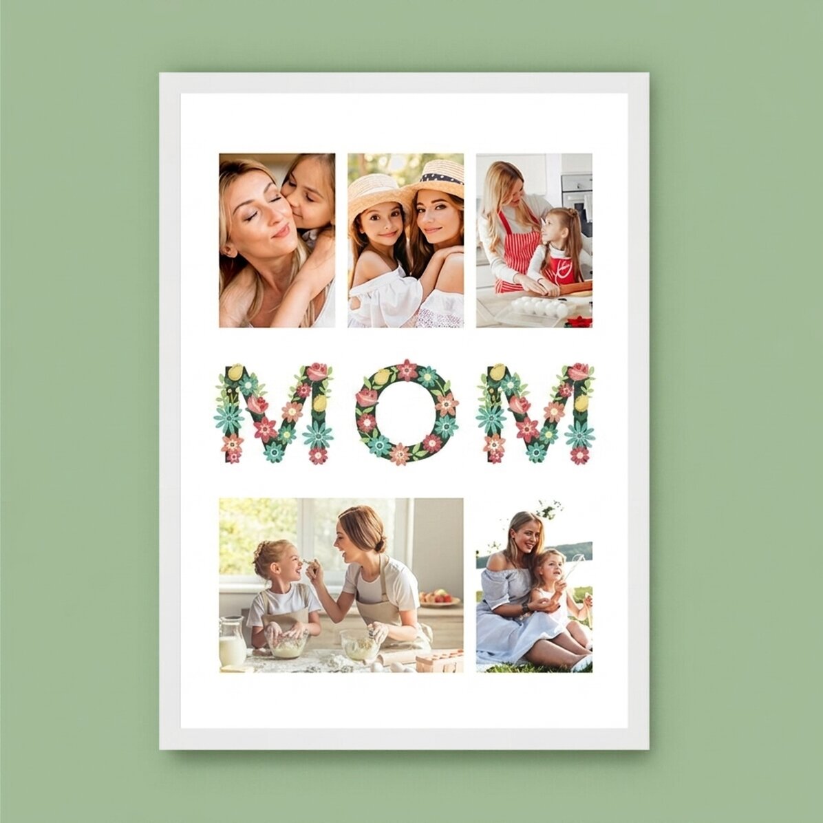 Personalised canvas with 5 photos - For Mum
