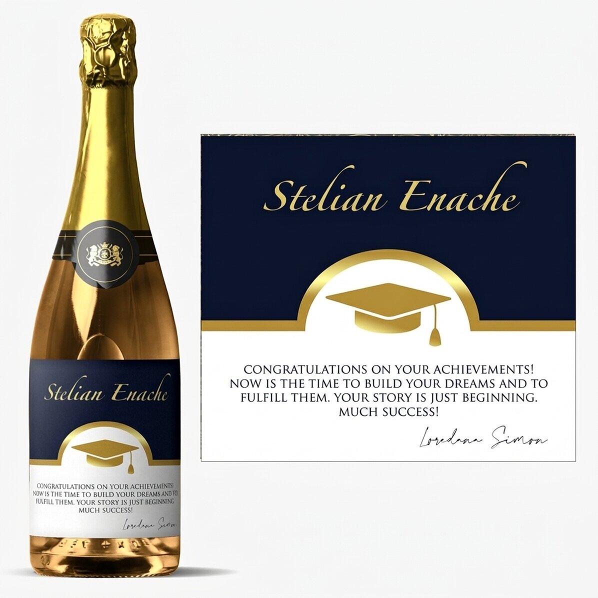 Personalised sparkling wine with text - Graduation