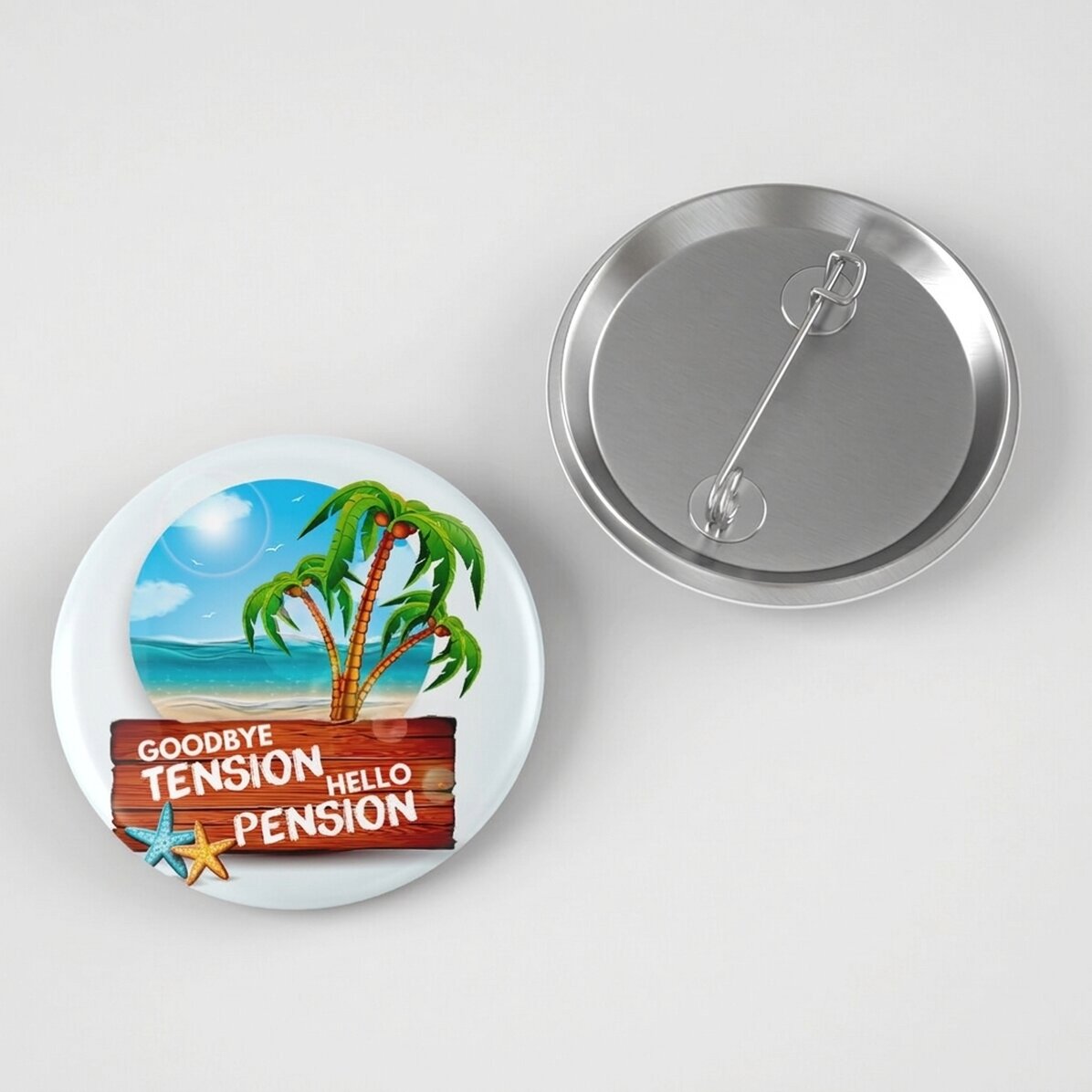 Personalised badge with text - Goodbye, hello