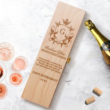 Personalised sparkling wine box - retirement model