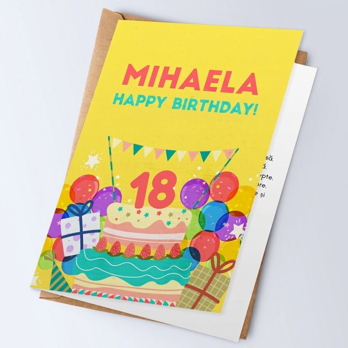 Personalised greeting card with text - Happy birthday!