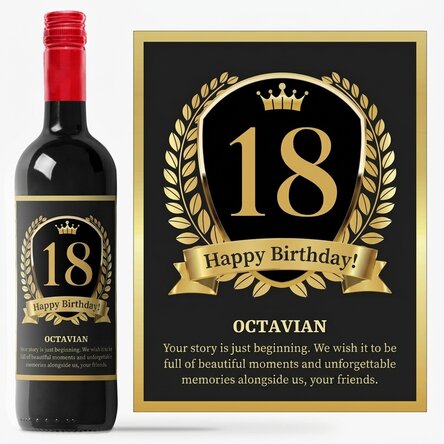 Personalised wine with text for adults