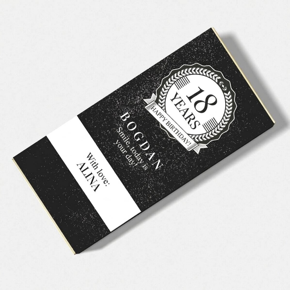 Personalised chocolate with text - Happy birthday
