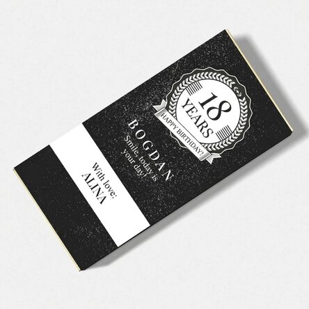 Personalised chocolate with text - Happy birthday