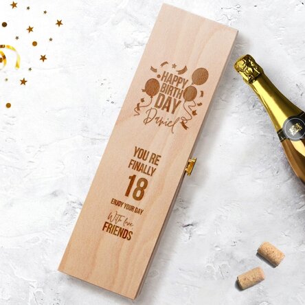 Personalised sparkling wine box - birthday model