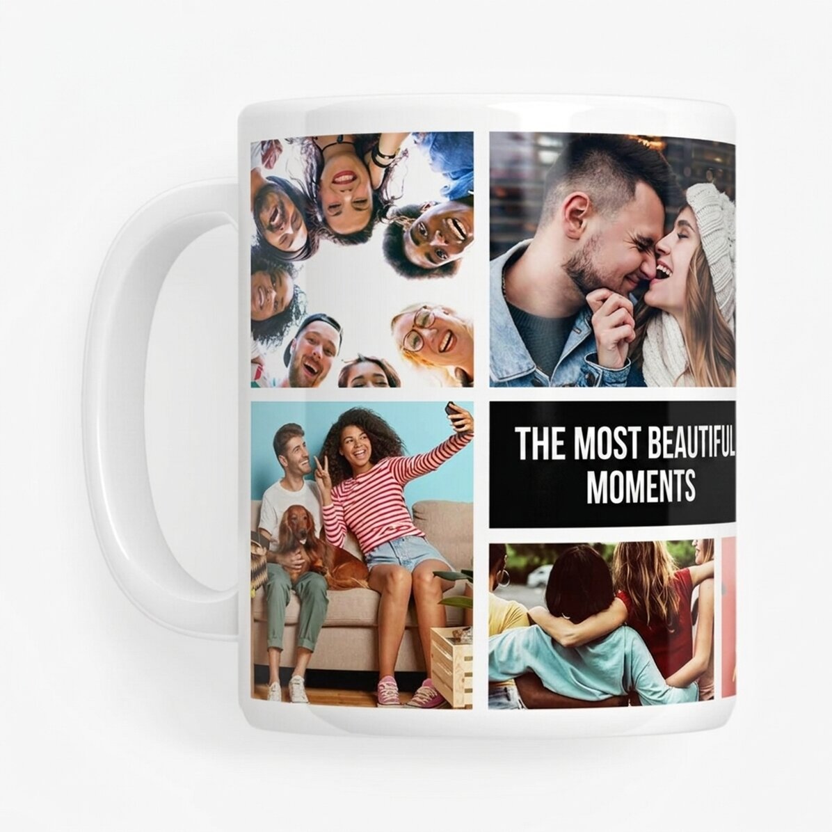 Personalised mug with 8 photos and text - Your most cherished memories