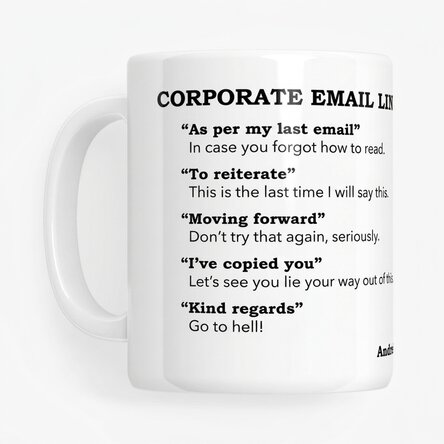 Personalised mug with text - Corporate email
