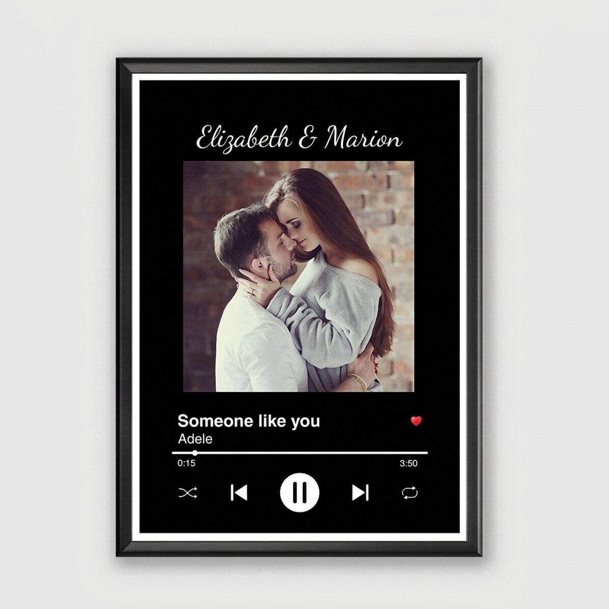Personalised painting with a photo and text - Our song