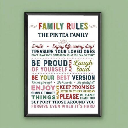 Personalised picture with text - House rules